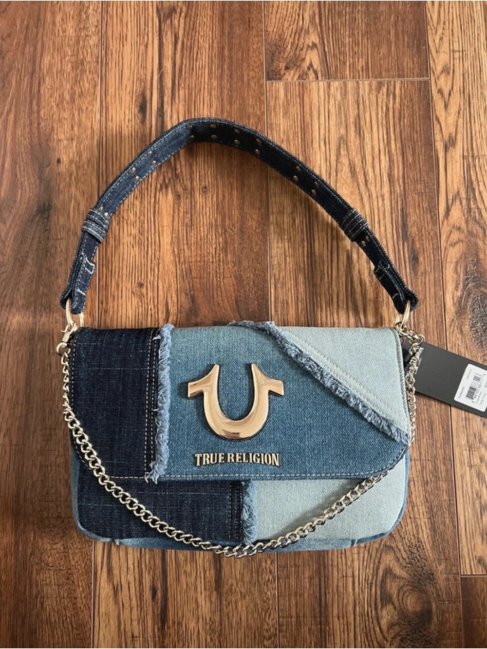 True Religion Denim Patchwork Shoulder Bag - Blue